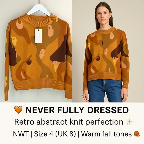 NWT Never Fully Dressed Abstract Knit Sweater | Size 4 (UK 8) | NWT - Picture 7 of 8